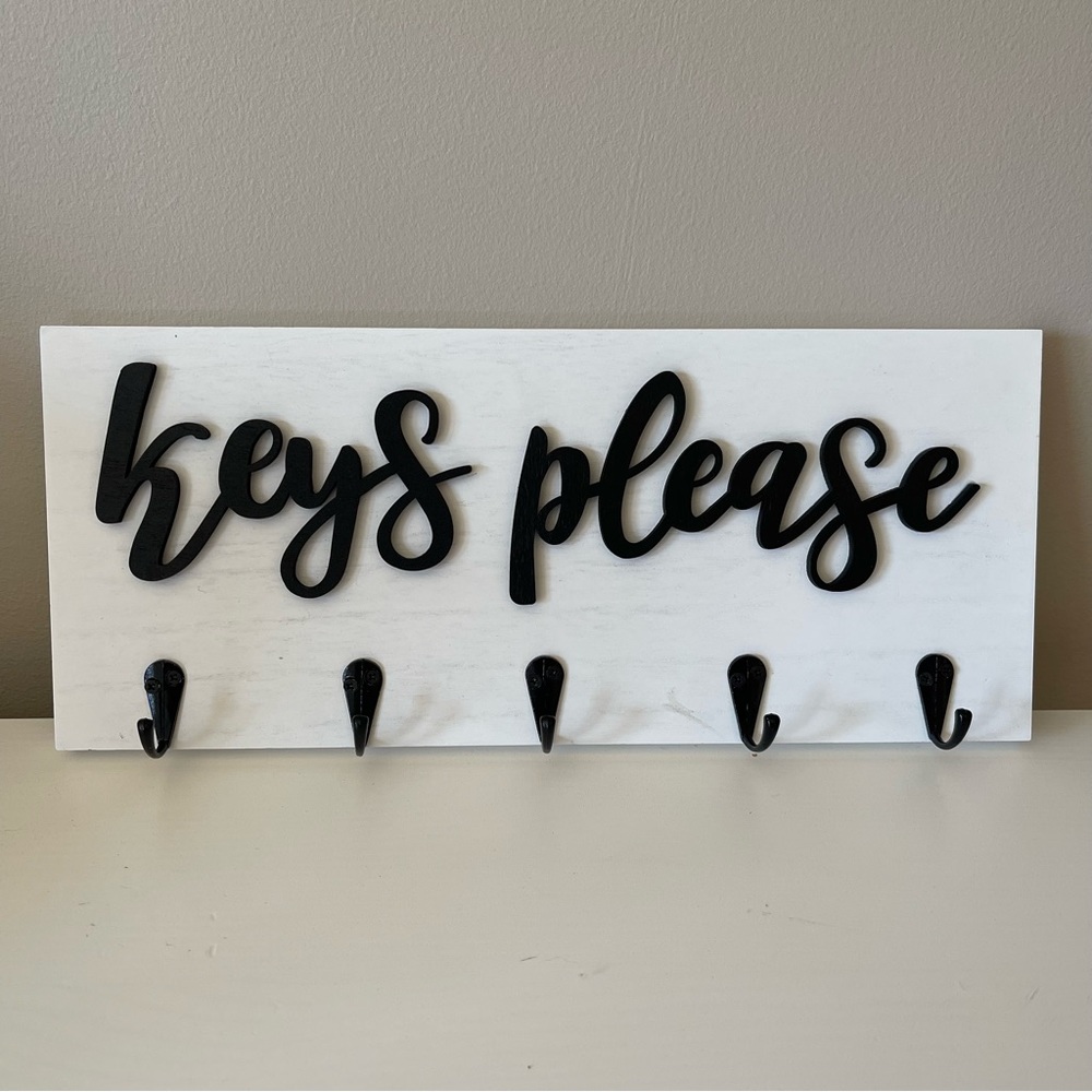 Kirkland’s KEYS PLEASE wood key hook wall decor